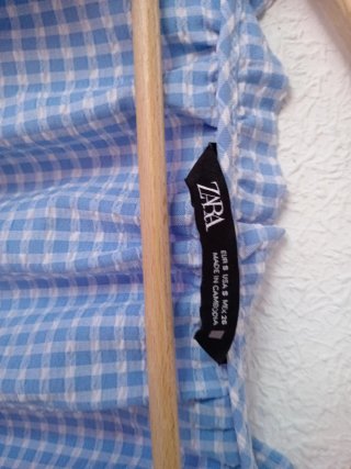Conjunto Zara Cuadros Vichy Top y Falda Pantalón