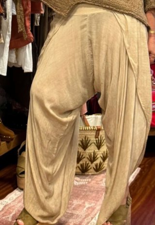 Pantalón tipo pareo taupe talla única