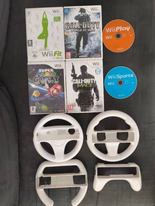 Juegos Wii + Accesorios Volante
