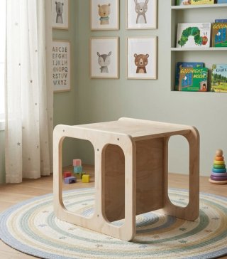 PACK Mesa y silla niños cubo Montessori madera