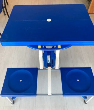 Mesa Plegable Maleta Azul