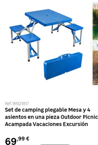 Mesa Plegable Maleta Azul