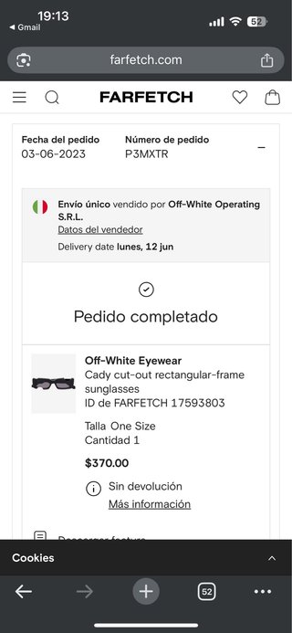Gafas Off-White Cady Black Dark Grey