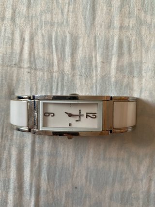 Reloj Kronos Pulsera Elegante Plata y Blanco