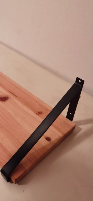 Estantería madera y metal negra