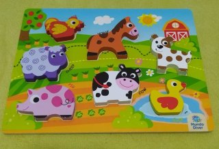 Puzzles de madera animales y vehículos
