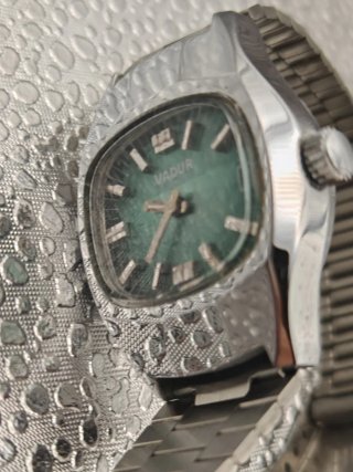 Orologio Vintage VADUR Automatico Quadrante Verde