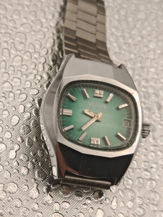 Orologio Vintage VADUR Automatico Quadrante Verde