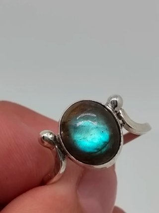 Anillo Plata 925 y Labradorita Azul