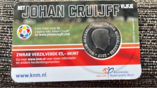 Moneda holandesa (coincard) 5€ Johan Cruyff 2017