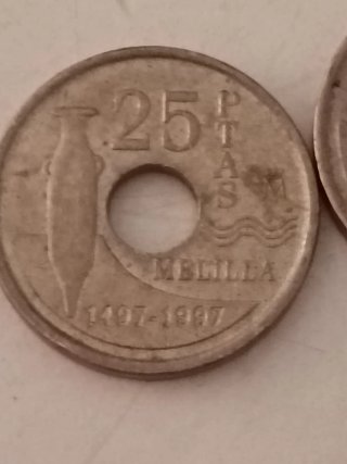 3 Monedas 25 Pesetas 1997 España