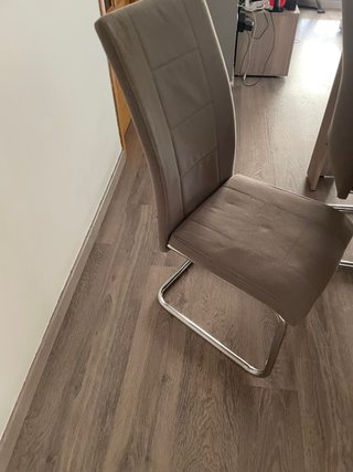 Conjunto 4 sillas comedor tela y metal
