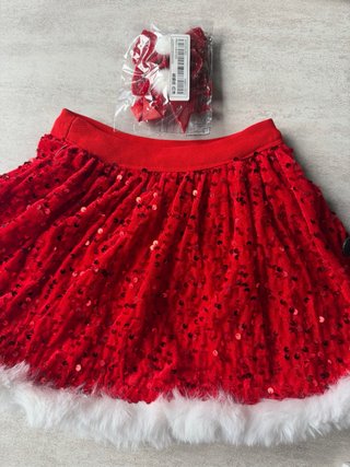 Falda de lentejuelas roja niña