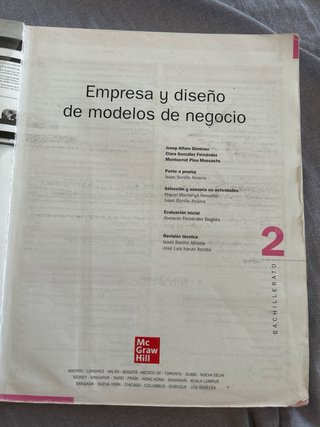 Empresa y diseño de modelos de negocio 2o Bach