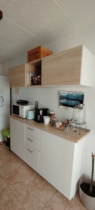 Mueble Aparador de Cocina + Mueble Alto Suspendido