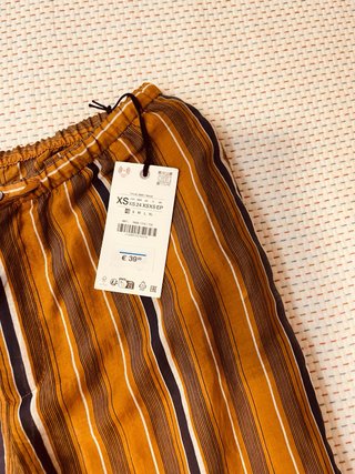 Conjunto Zara Top Ancho y Pantalón Rayas