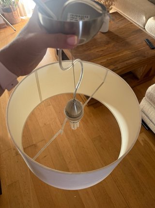 Lámpara de techo de tela y metal