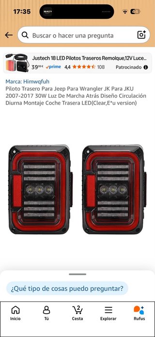Pilotos LED Jeep Wrangler 07-17