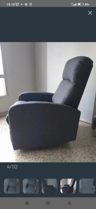 Sillón relax reclinable gris tela, perfecto estado