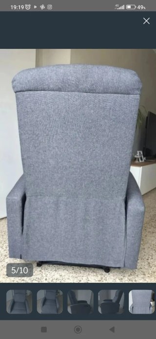 Sillón relax reclinable gris tela, perfecto estado