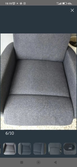 Sillón relax reclinable gris tela, perfecto estado