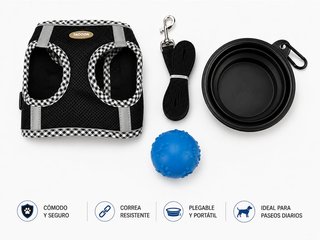 Pack Completo para Mascotas: Arnés, Correa y Bol