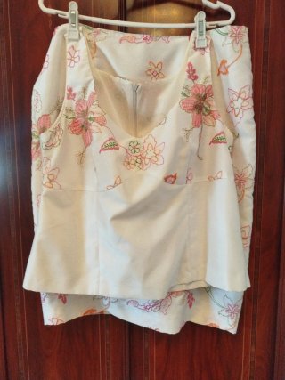 Traje 3 piezas seda bordado T44