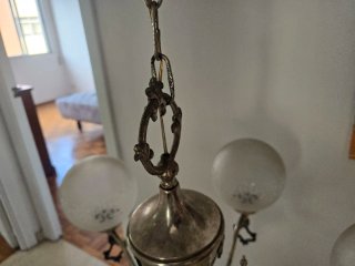 Lámpara de techo de cristal y metal