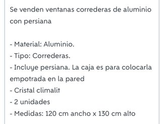 Ventanas de aluminio Precio por unidad hay 2