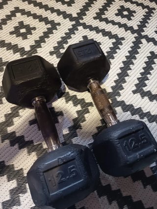Mancuernas hexagonales 12.5 kg (par)