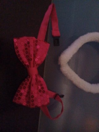 Diadema y pajarita de conejo lentejuelas