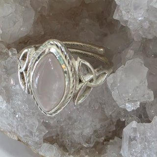 Anillo Plata 925 Cuarzo Rosa Ajustable