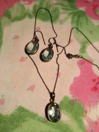 Conjunto Plata 925 Collar y Pendientes