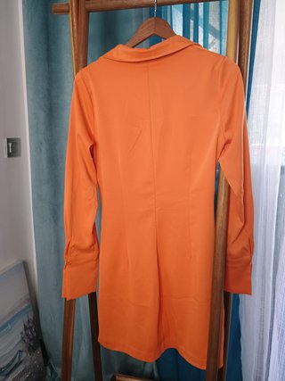 Vestido naranja H&M ajustado fruncido Talla M
