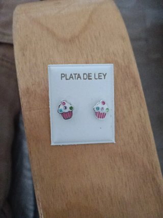 Pendientes cupcake plata ley