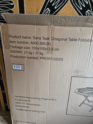 Mesa Teca Octogonal Plegable 100x100