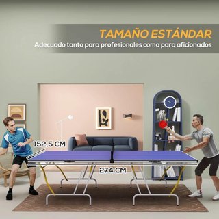 Mesa Ping Pong Plegable con Red 274x152cm Azul