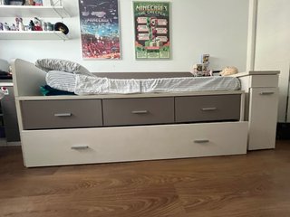 Cama nido con cajones y zapatero
