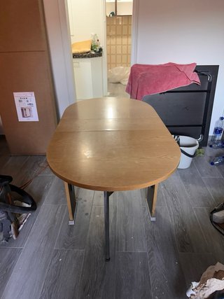 Mesa de comedor extensible madera y metal