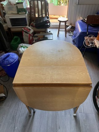 Mesa de comedor extensible madera y metal
