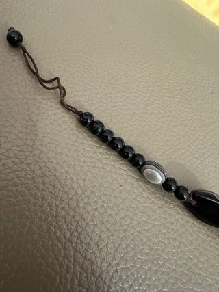 Bracciale tibetano in Agata striata e onice
