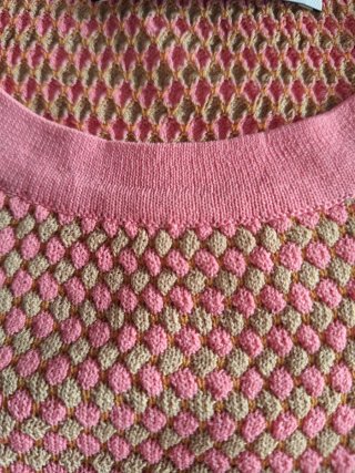 Suéter Zara M/38/10 Rosa y Beige