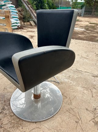 Silla Peluquería Giratoria Negra y Gris