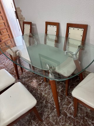 Mesa de comedor cristal ovalada