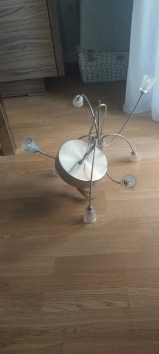Lámpara colgante moderna metal y cristal