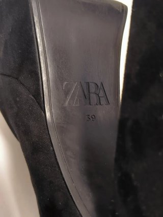 Botines Zara Tacón Plataforma Negro