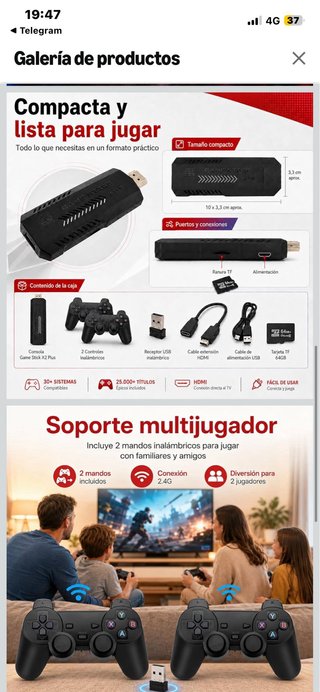 Consola GameStick X2 Plus Negra