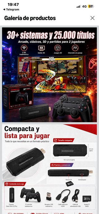 Consola GameStick X2 Plus Negra