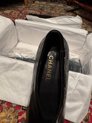 Bailarinas Chanel Piel Cocodrilo Negra