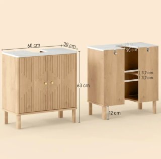 Mueble de baño de madera con puertas